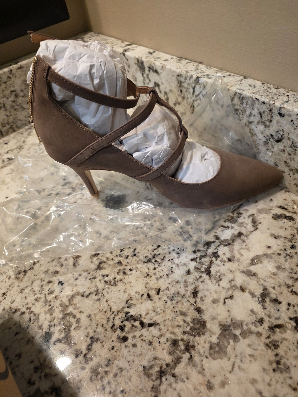 Corso Como Taupe Strappy Pointed-Toe Stiletto Pumps 9M